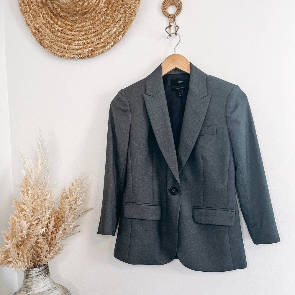 J.Crew Super 120's Wool Button Blazer Size 2